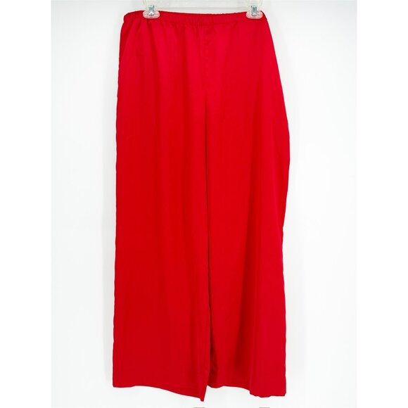 A New Day - Women's Mid-Rise Straight Leg Satin Pull-On Pants Red L - Picture 4 of 8